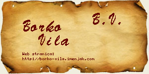 Borko Vila vizit kartica